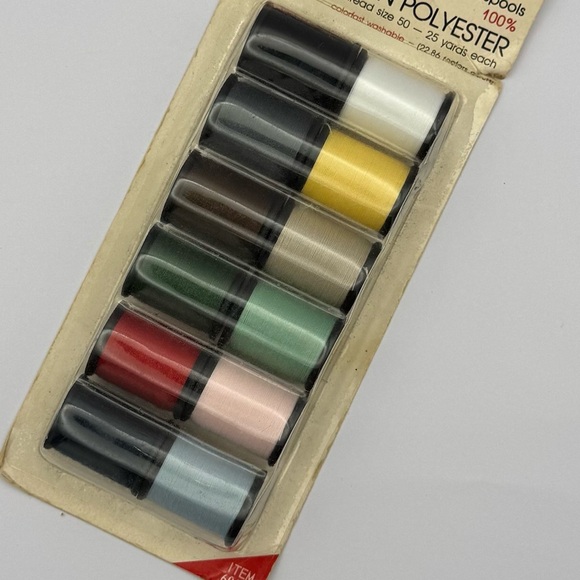 Vintage Singer Spun Polyester Thread Set – 12 Spools, Size 50 – USA Made - Picture 5 of 5